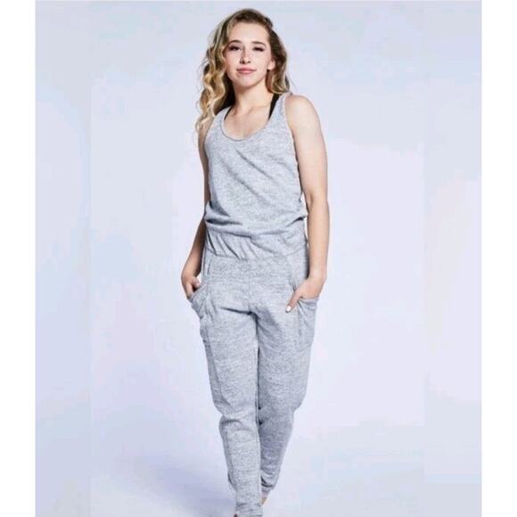 Jo+Jax Youth Large Tie Stretchy Jumpsuit Grey Dancewear Athleisure Tween - Picture 11 of 12